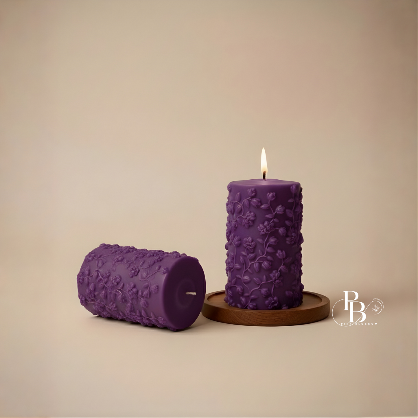 Floral Pillar Candle