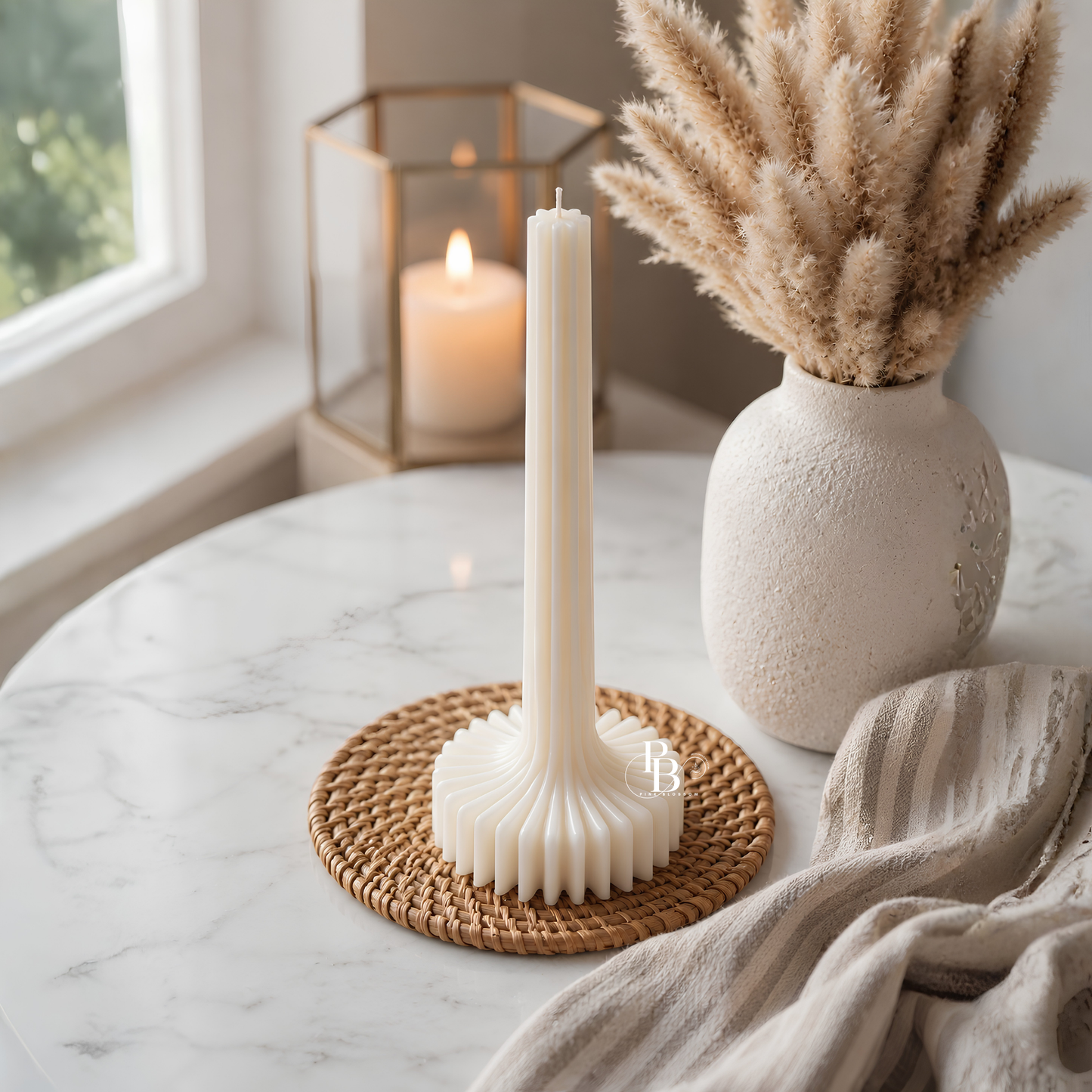 Auréa Column™ Sculptural Soy Wax Candle | Luxury Pillar Candle for Modern Home Décor & Premium Gifting