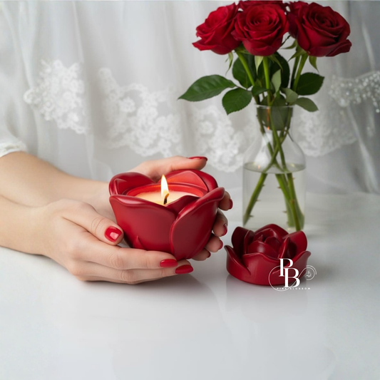 Luxury Red Rose 🌹 Ceramic Candle | Romantic Scented Candle