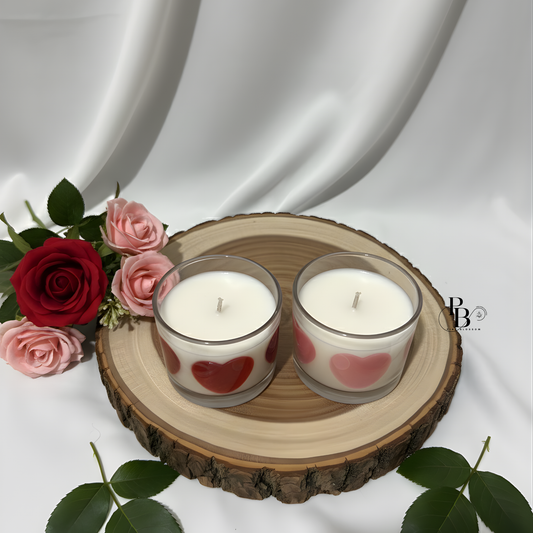 Heart Glass Candle | Romantic Handmade Scented Candle Gift