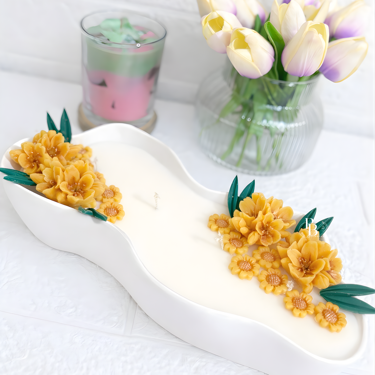 Luxury Floral Sculpted Candle