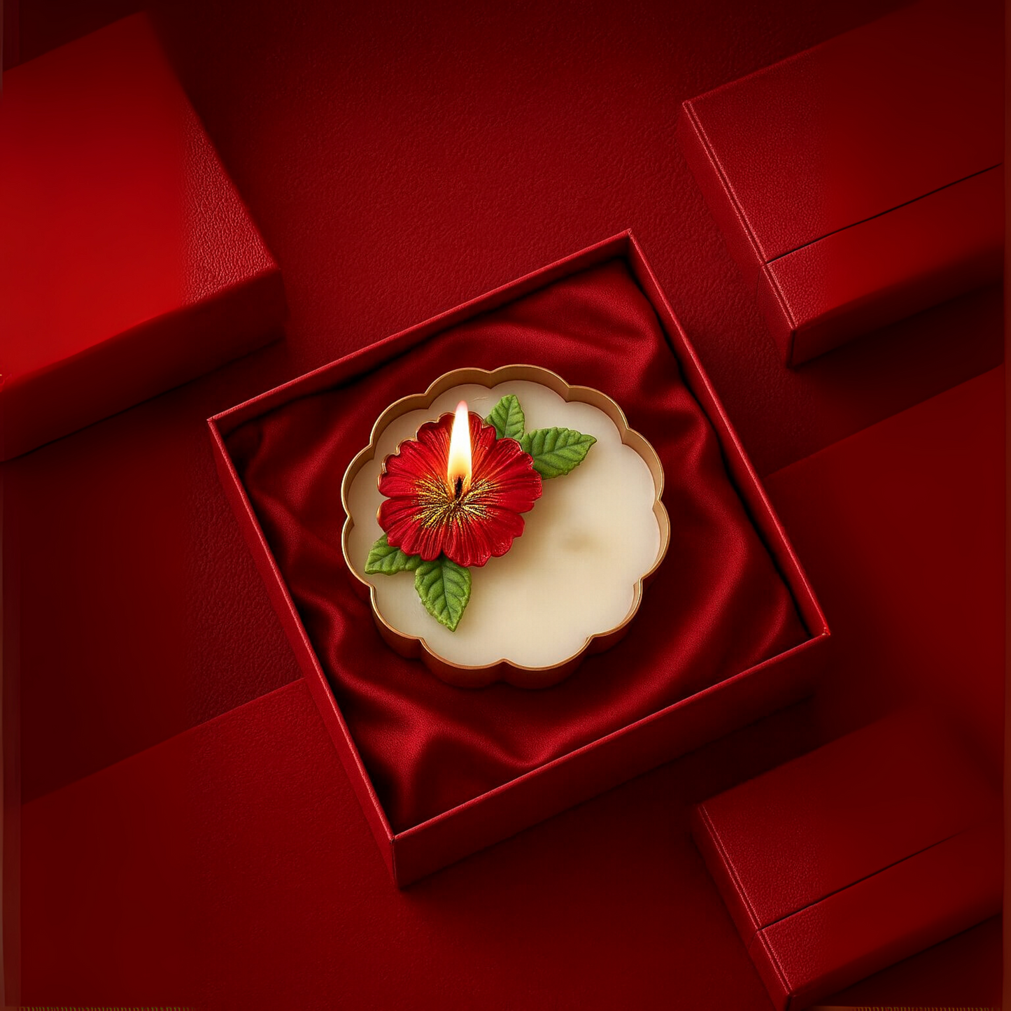 Luxury Handmade Hibiscus Flower Candle