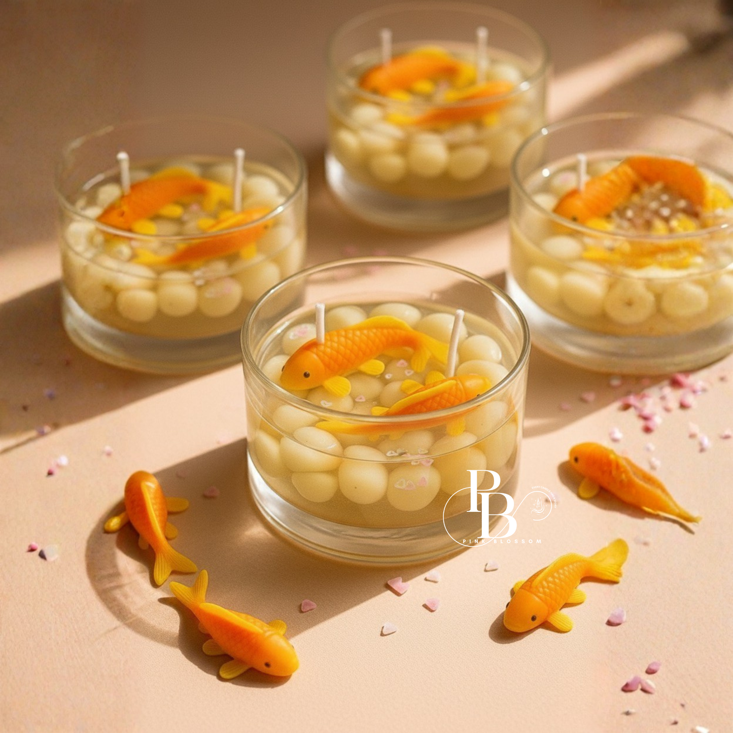 Golden Koi Pond Gel Candle
