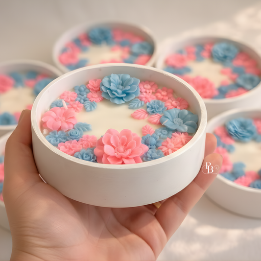 Handcrafted Floral Designer Candle – Luxury Decorative Scented Candle