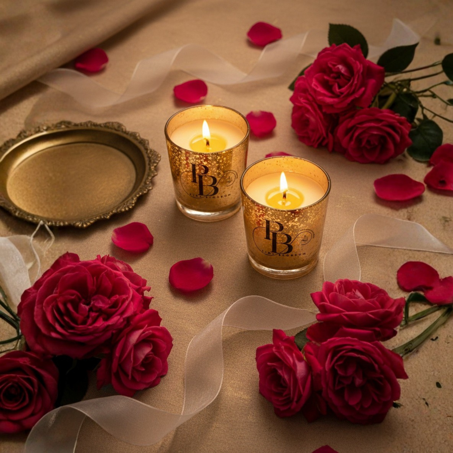Luxury Gold Candle Set – Handmade Scented Candles for Romantic Décor & Gifting
