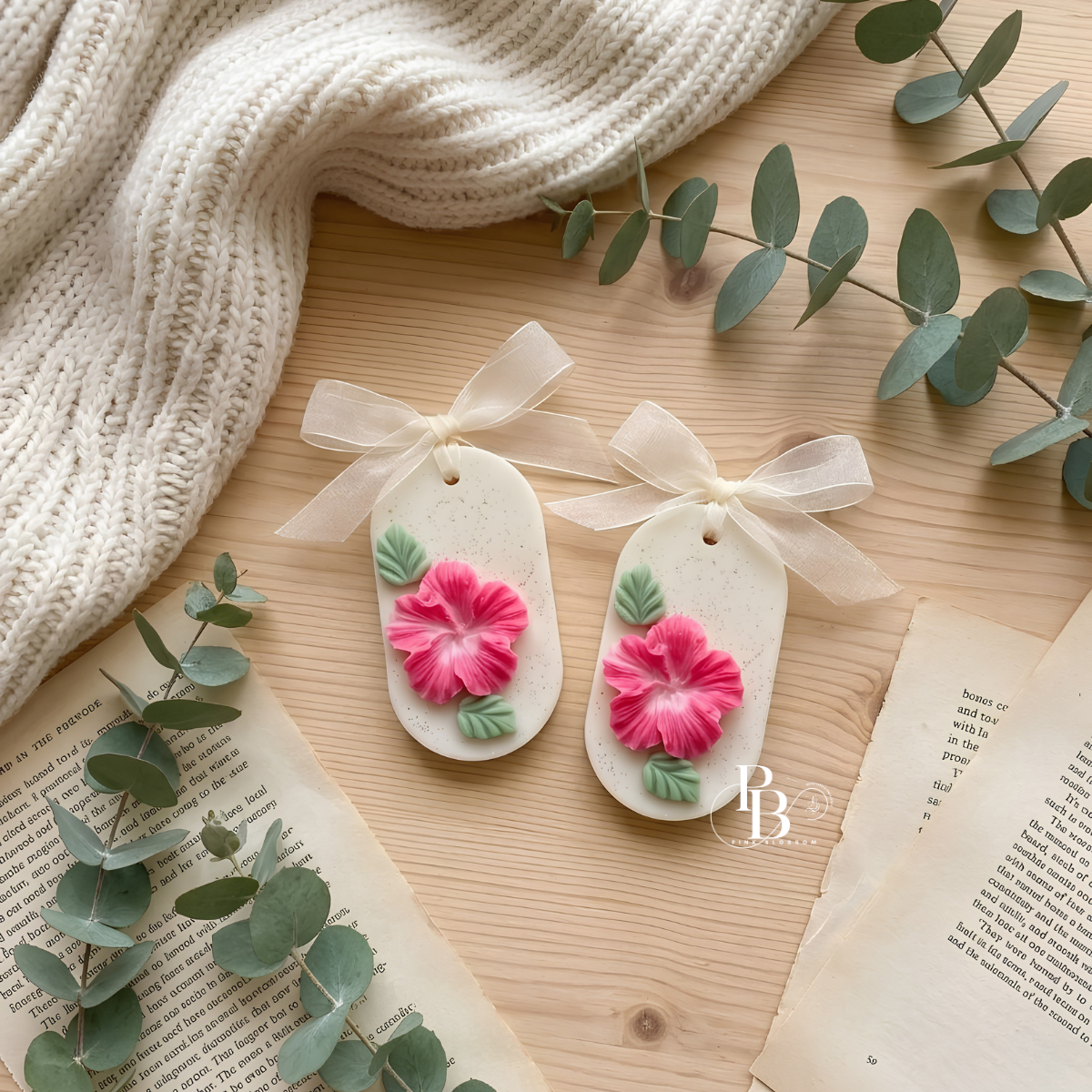 Pink Hibiscus Aroma Sachet™ | Handmade Floral Soy Wax Sachet for Wardrobe, Closet & Home Fragrance | Luxury Tropical Freshener