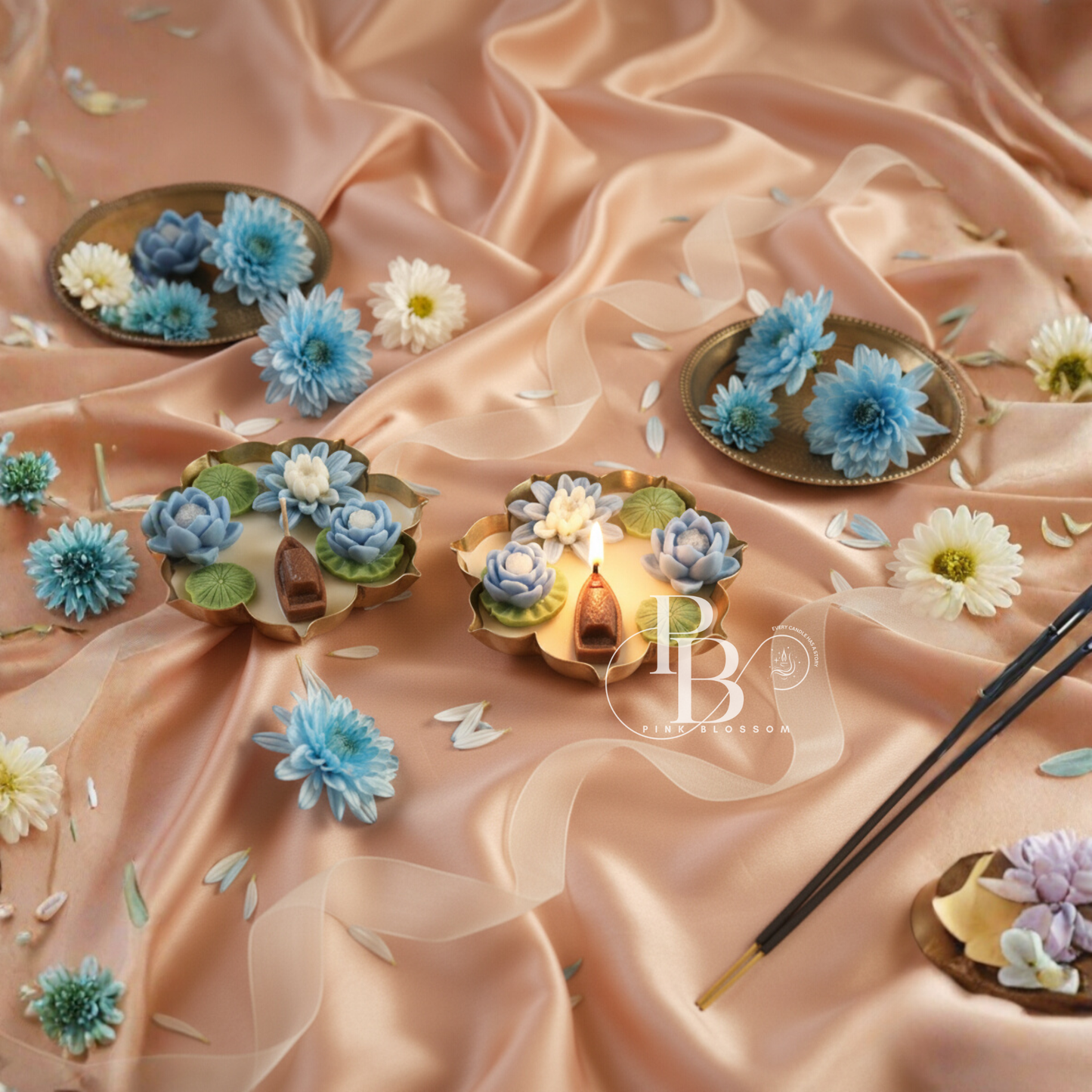 Luxury Lotus Pond Candles – Handmade Premium Festive & Home Décor Collection