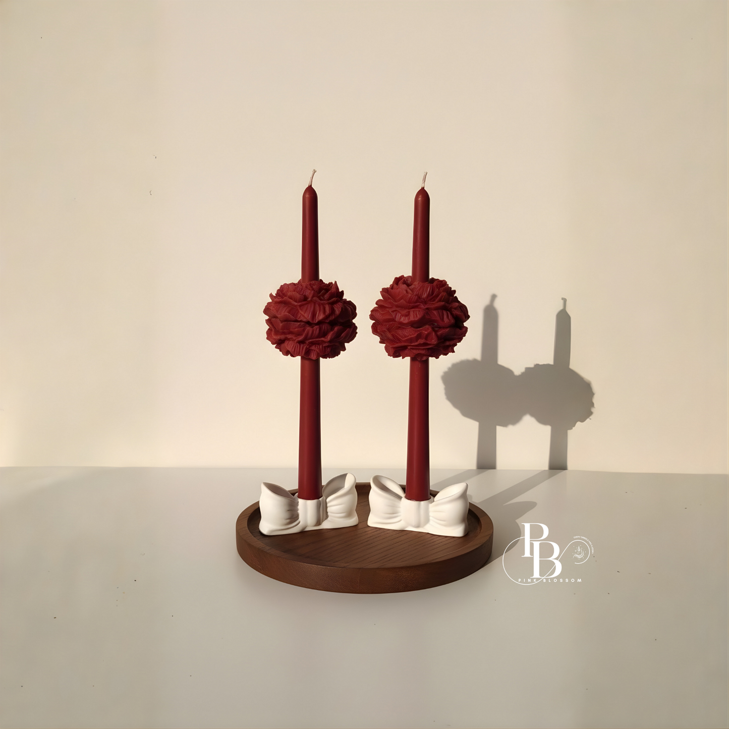 Luxury Floral Taper Candle Set