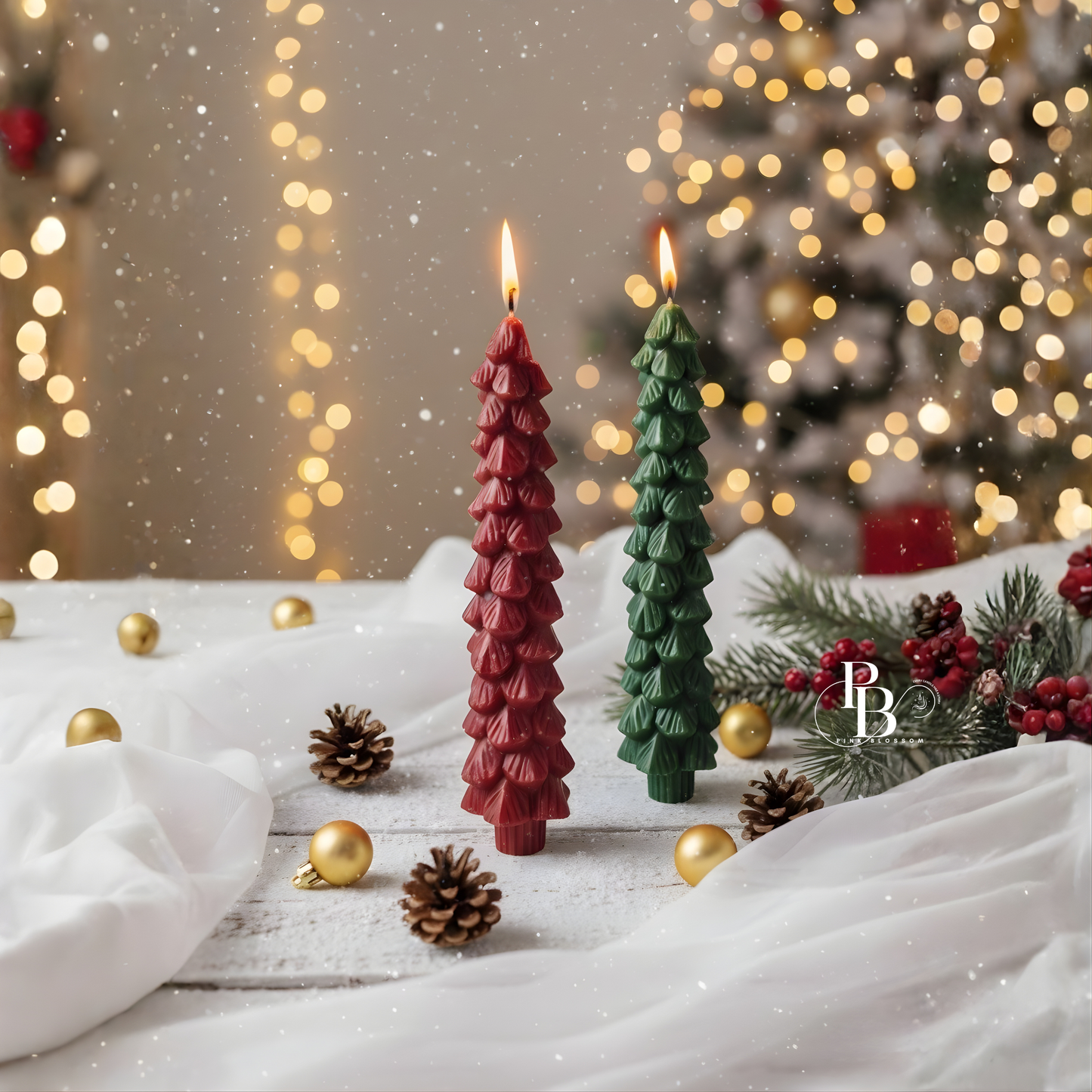 Luxury Christmas Tree Shaped Scented Candle Set