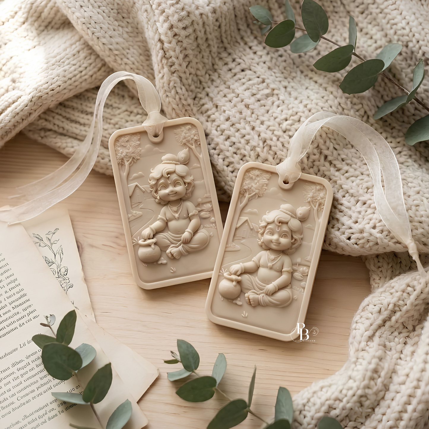 Little Krishna Aroma Sachet⢠| Handmade Spiritual Soy Wax Sachet for Wardrobe, Pooja Room & Luxury Festive Gifting