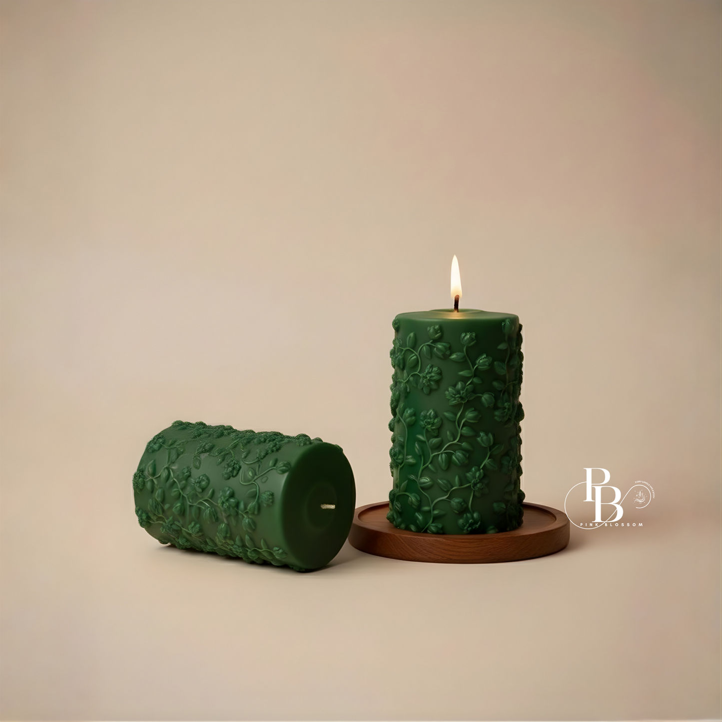 Floral Pillar Candle