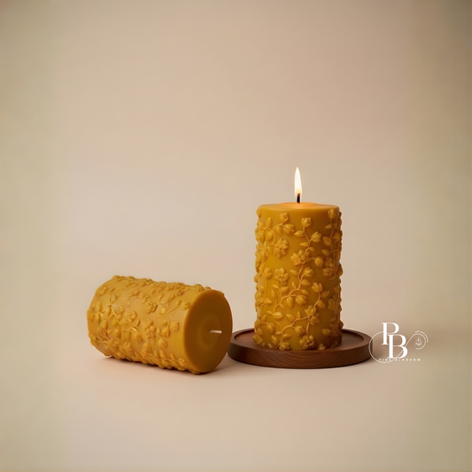 Floral Pillar Candle
