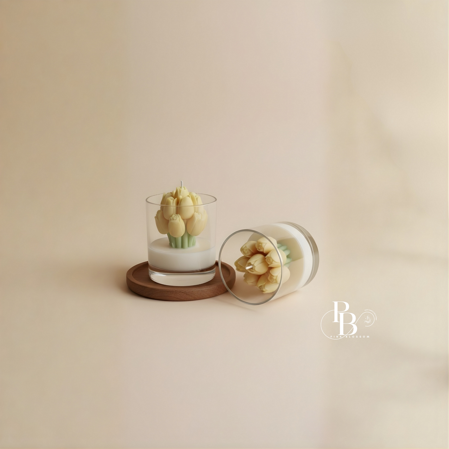 Tulip Bouquet Candle in Glass Jar (Pack of 1)