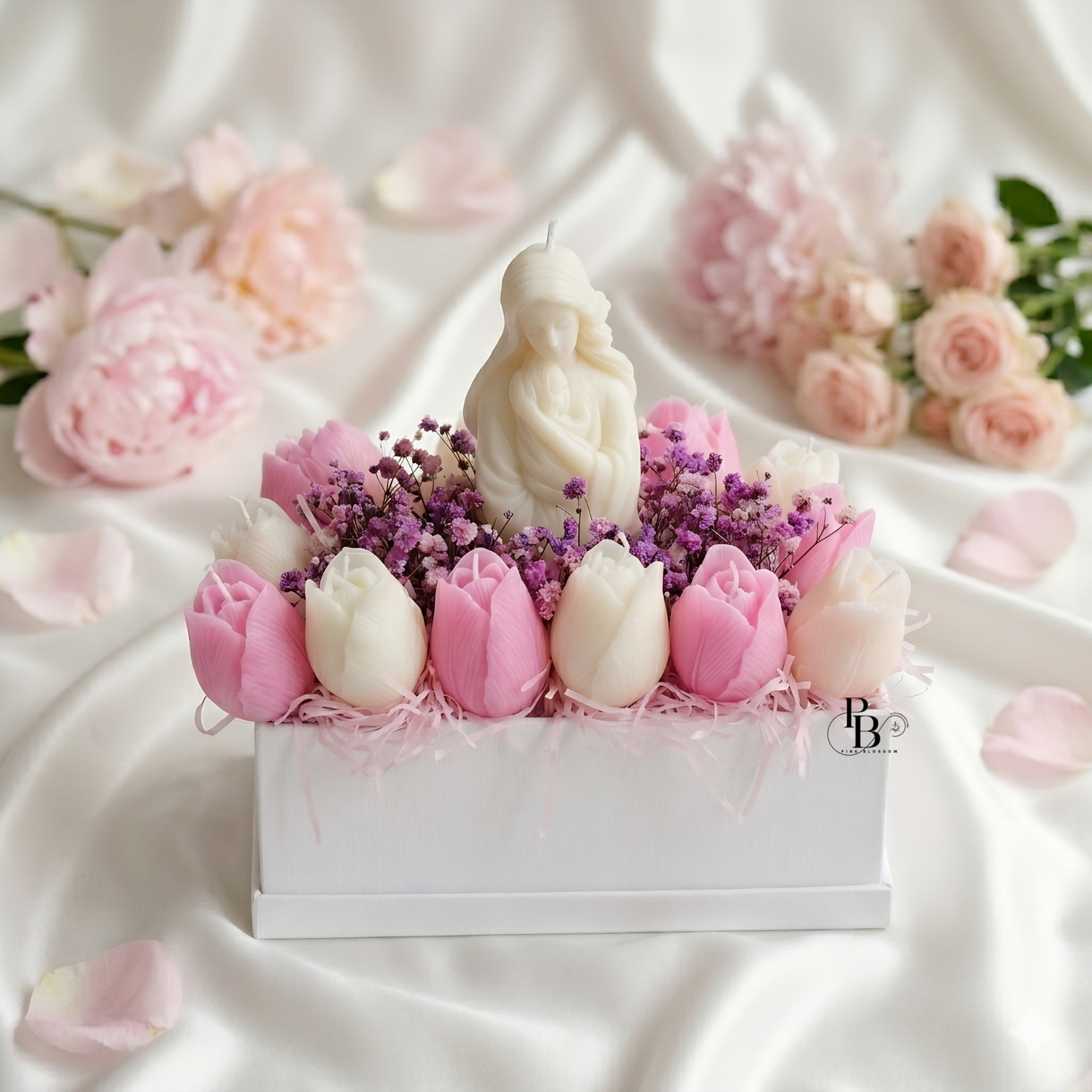 Mother’s Day Special Tulip Bloom Candle Gift Box