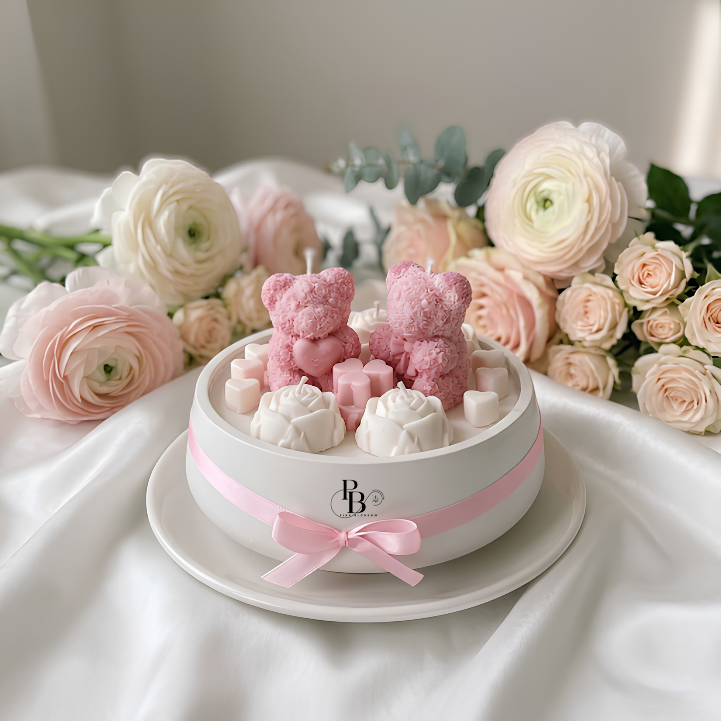 Teddy Bear Floral Candle Bowl