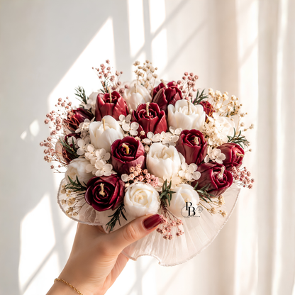 Velvet Ivory Bloom™ Candle Bouquet