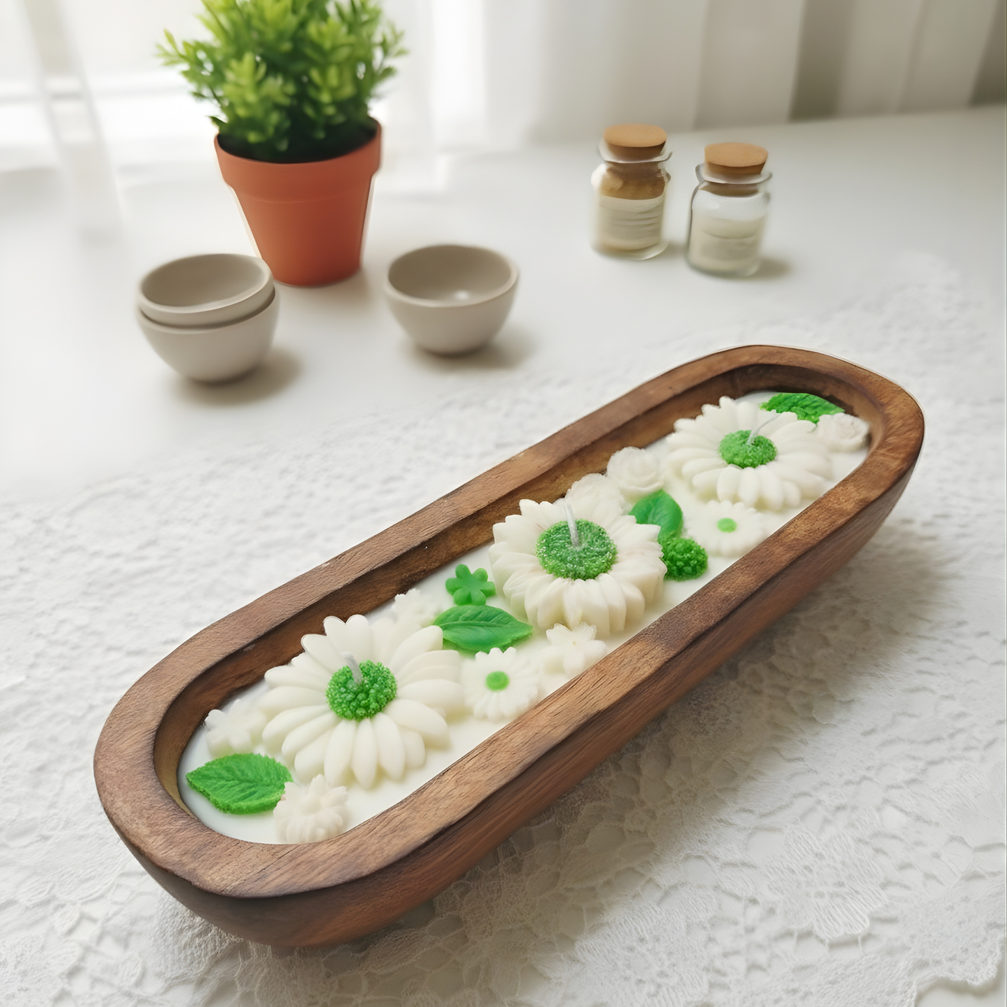 Floral Boat Candle