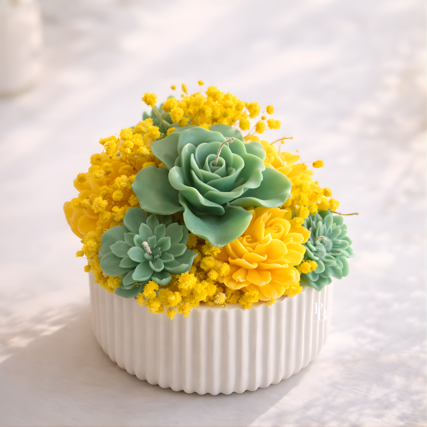 Luxury Floral Succulent Candle Bowl