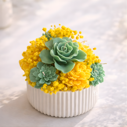 Luxury Floral Succulent Candle Bowl