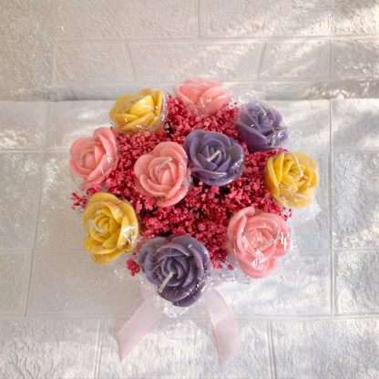 Luxury Handmade Pink Floral Tray Candle