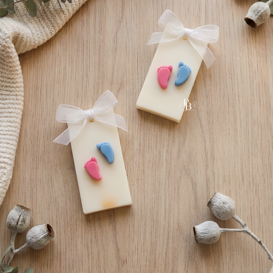 Eco-Friendly Baby Shower Wax Sachet – Handmade Soy Wax Air Freshener with Baby Feet Design | Natural Closet & Drawer Fragrance Gift