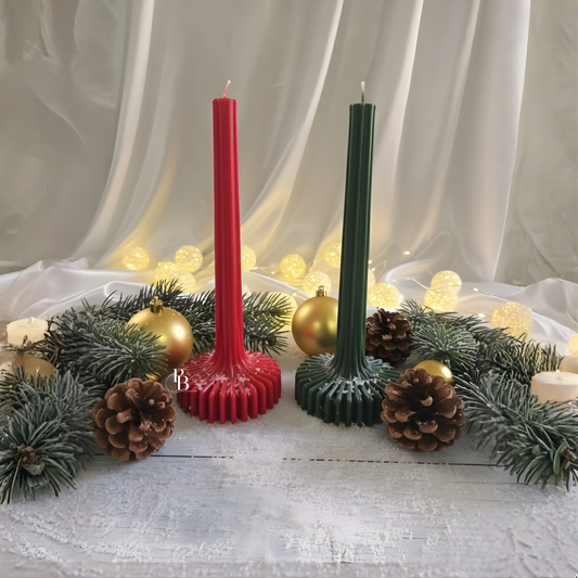 Christmas Red & Green Taper Candles