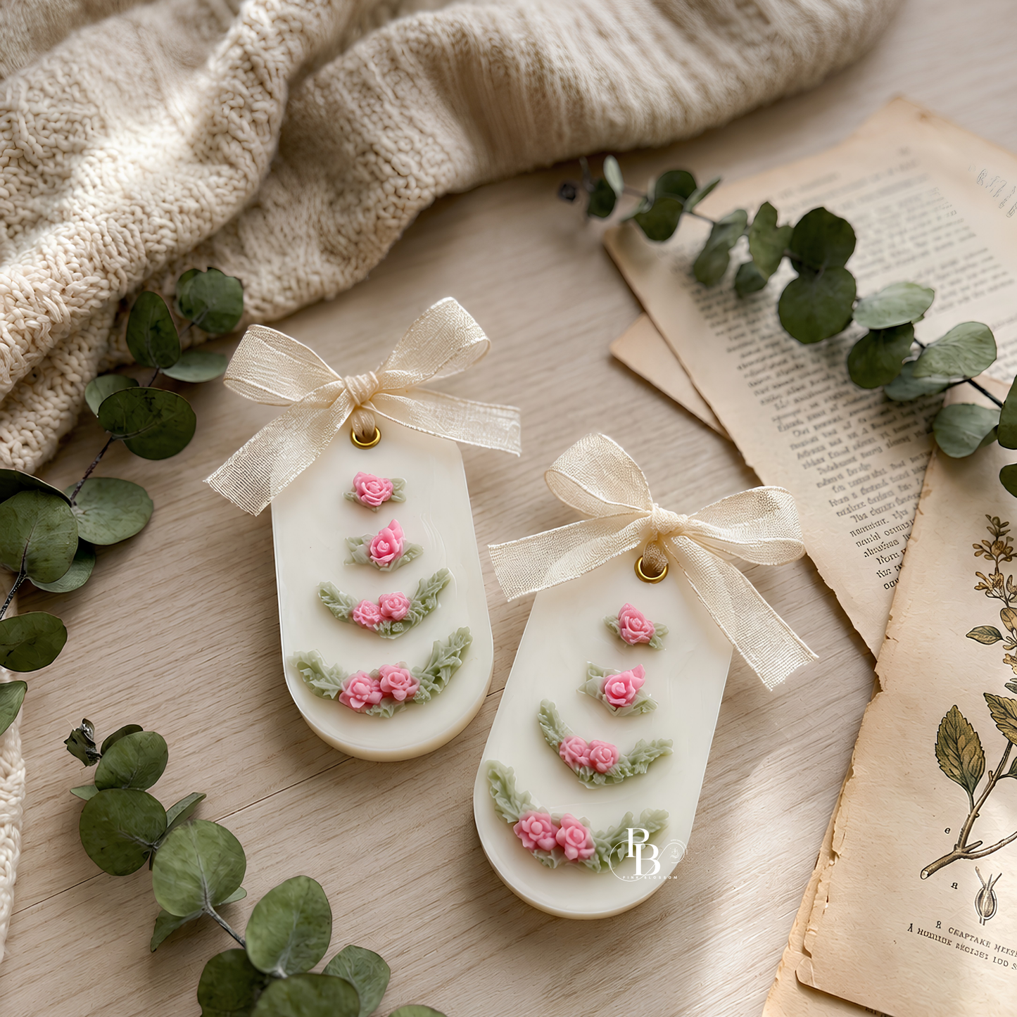 Blush Rose Garden Aroma Sachet™ | Luxury Handmade Floral Wax Freshener
