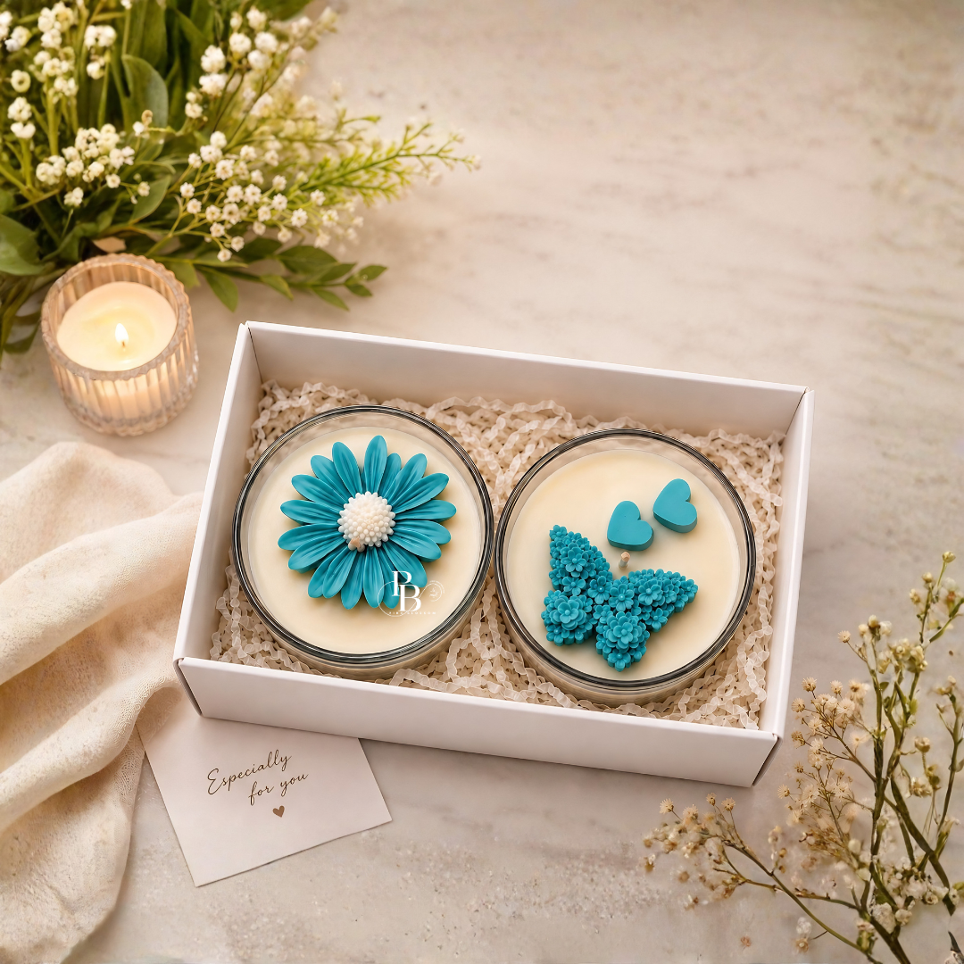Azure Bloom Luxury Candle Gift Hamper