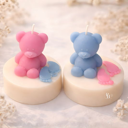 Baby Bear Candle Gift Set – Cute Teddy Candle for Baby Shower Return Gifts & Newborn Celebration