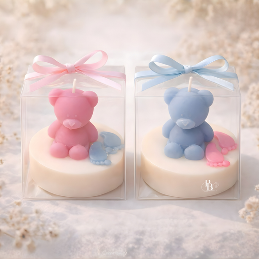 Baby Bear Candle Gift Set – Cute Teddy Candle for Baby Shower Return Gifts & Newborn Celebration