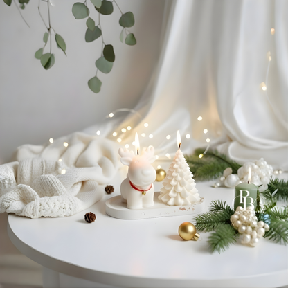 Luxury Christmas Ceramic Reindeer Candle Set