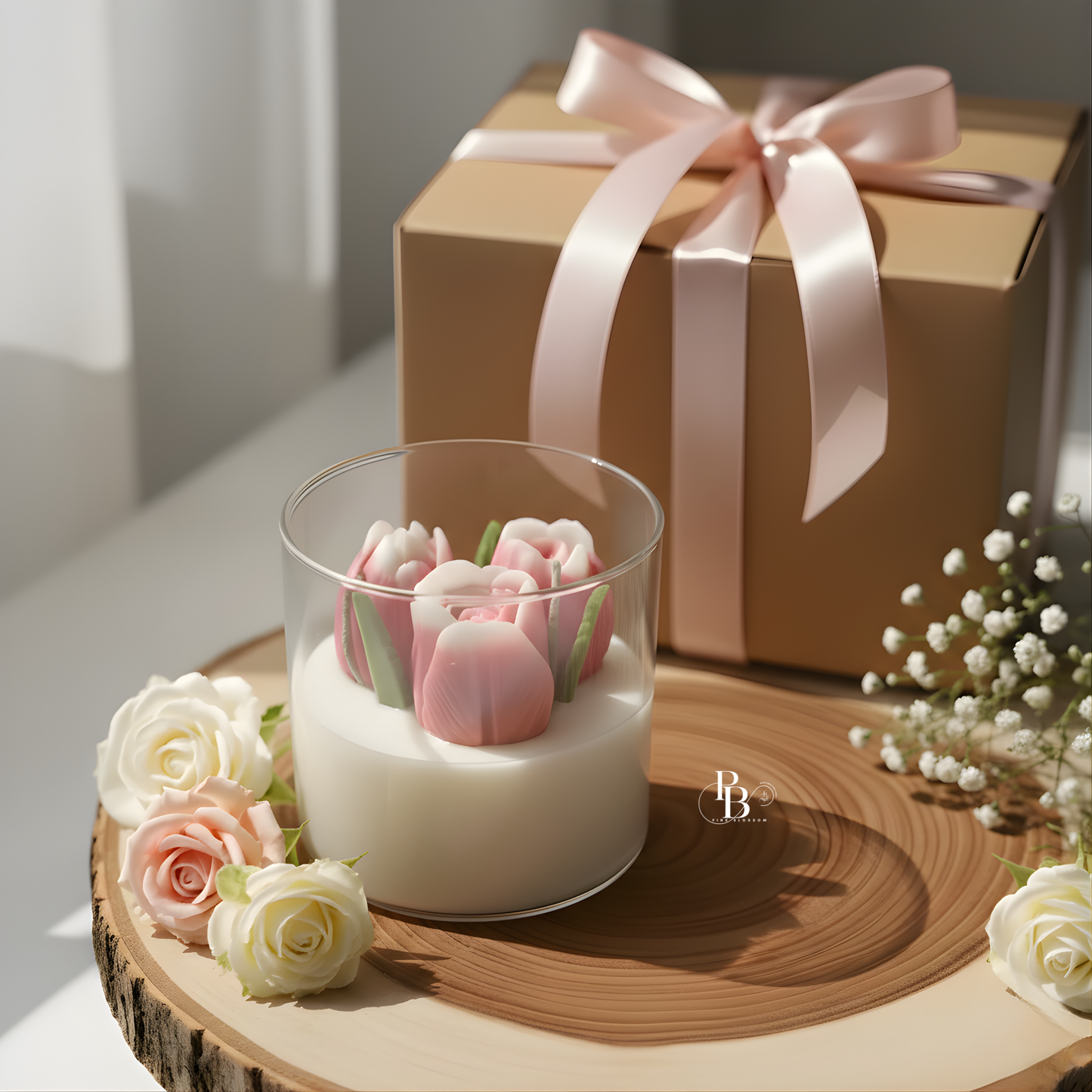 Luxury Floral Bouquet Candle in Glass Jar