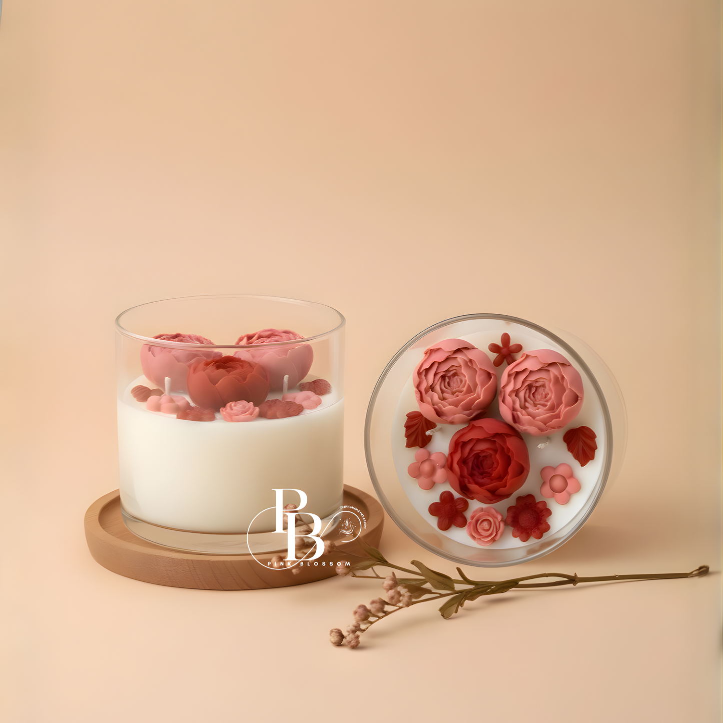 Luxury Peony Flower Candle