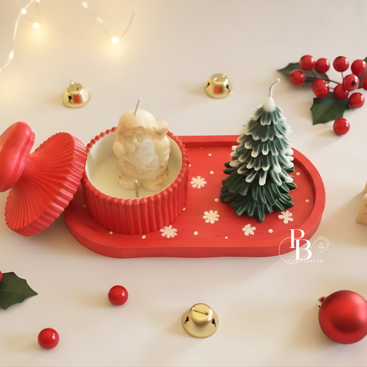 Christmas Special Santa & Pine Tree Candle Set