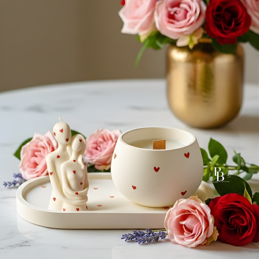 Romantic Couple Sculpture Soy Candle Set – Luxury Handmade Valentine Gift