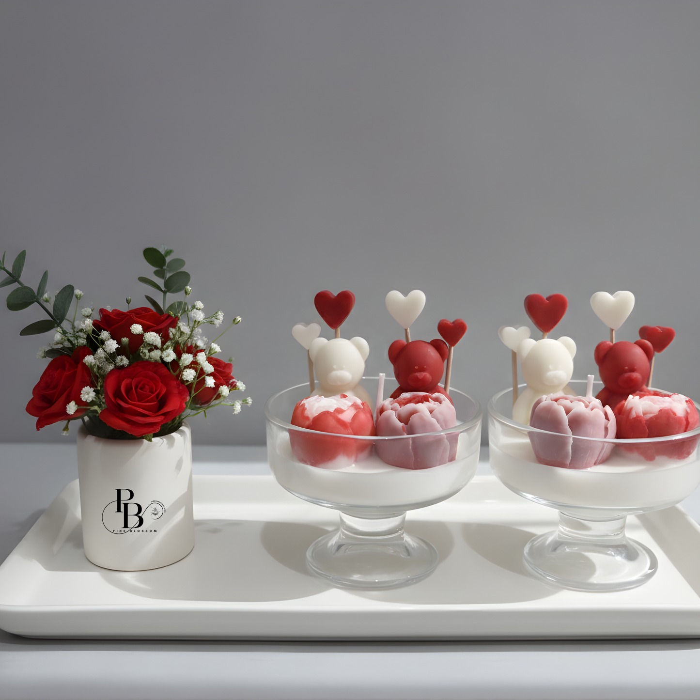 Teddy Blossom Duo Candle (Pack of 1)