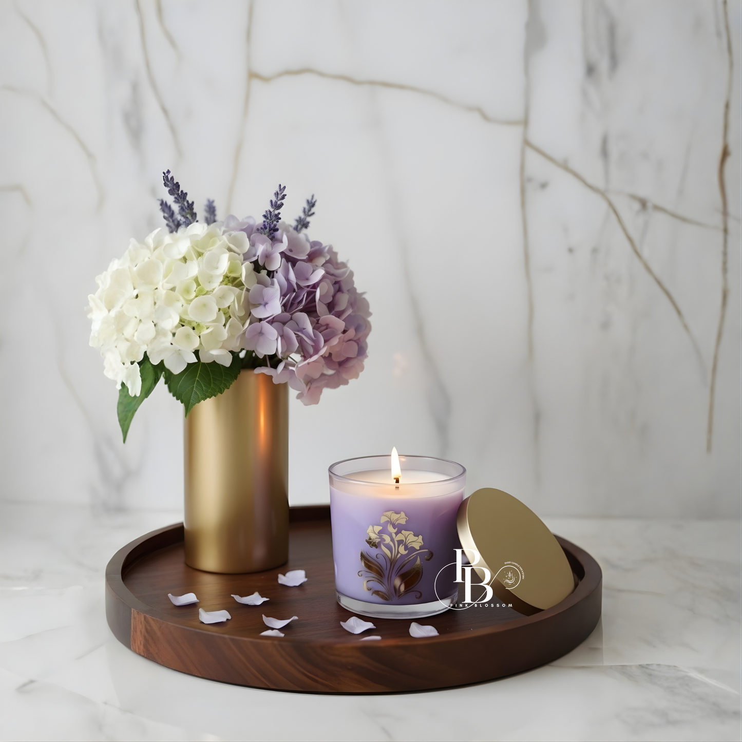 Lavender Bloom Luxury Scented Candle – Elegant Floral Serenity