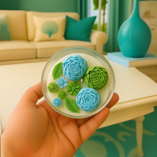 Ocean Breeze Succulent Floral Candle