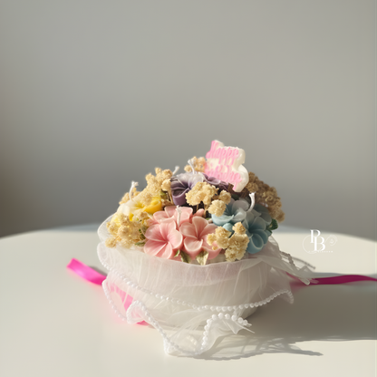 Luxury Periwinkle Floral Bouquet Candle