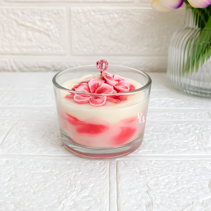 Luxury Floral Glass Bowl Candle
