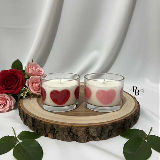 Heart Glass Candle | Romantic Handmade Scented Candle Gift