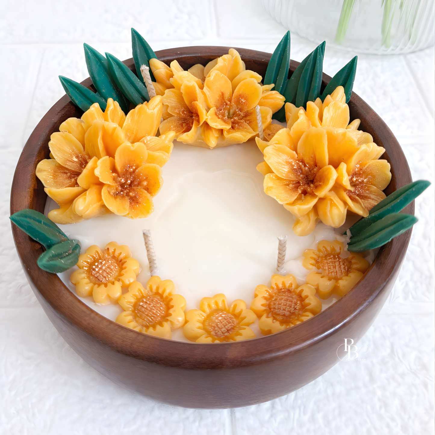 Handcrafted Luxury Floral Bowl Candle