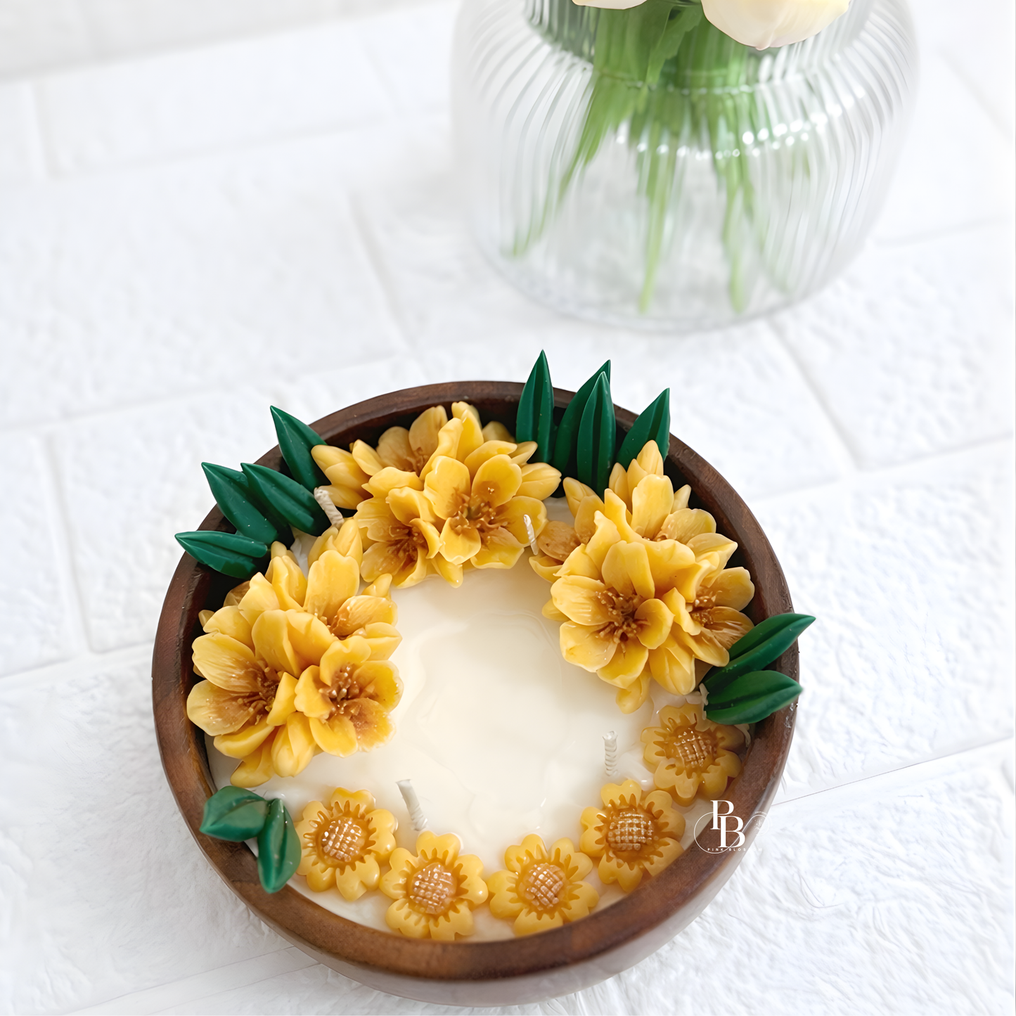 Handcrafted Luxury Floral Bowl Candle