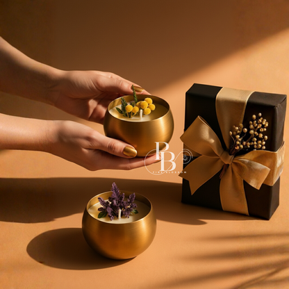 Luxury Golden Bowl Scented Candles Gift Set
