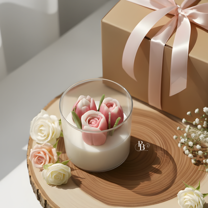 Luxury Floral Bouquet Candle in Glass Jar
