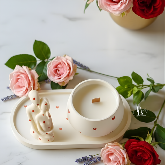Romantic Couple Sculpture Soy Candle Set – Luxury Handmade Valentine Gift
