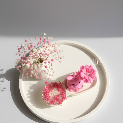 Pink Bunny Flower Candle