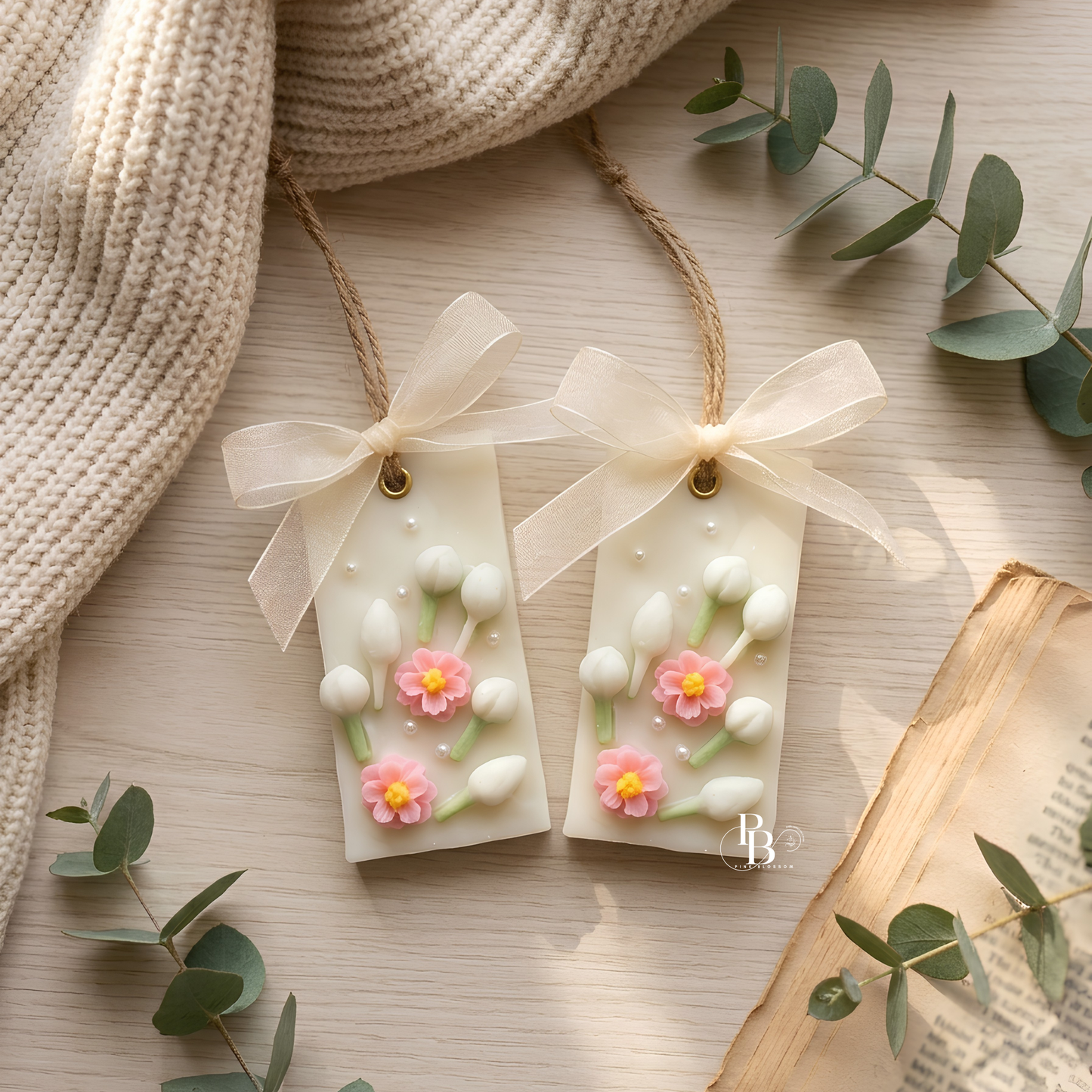Mogra Blossom Luxury Wax Sachet | Handmade Scented Wax Tablet for Wardrobe, Closet & Home Fragrance