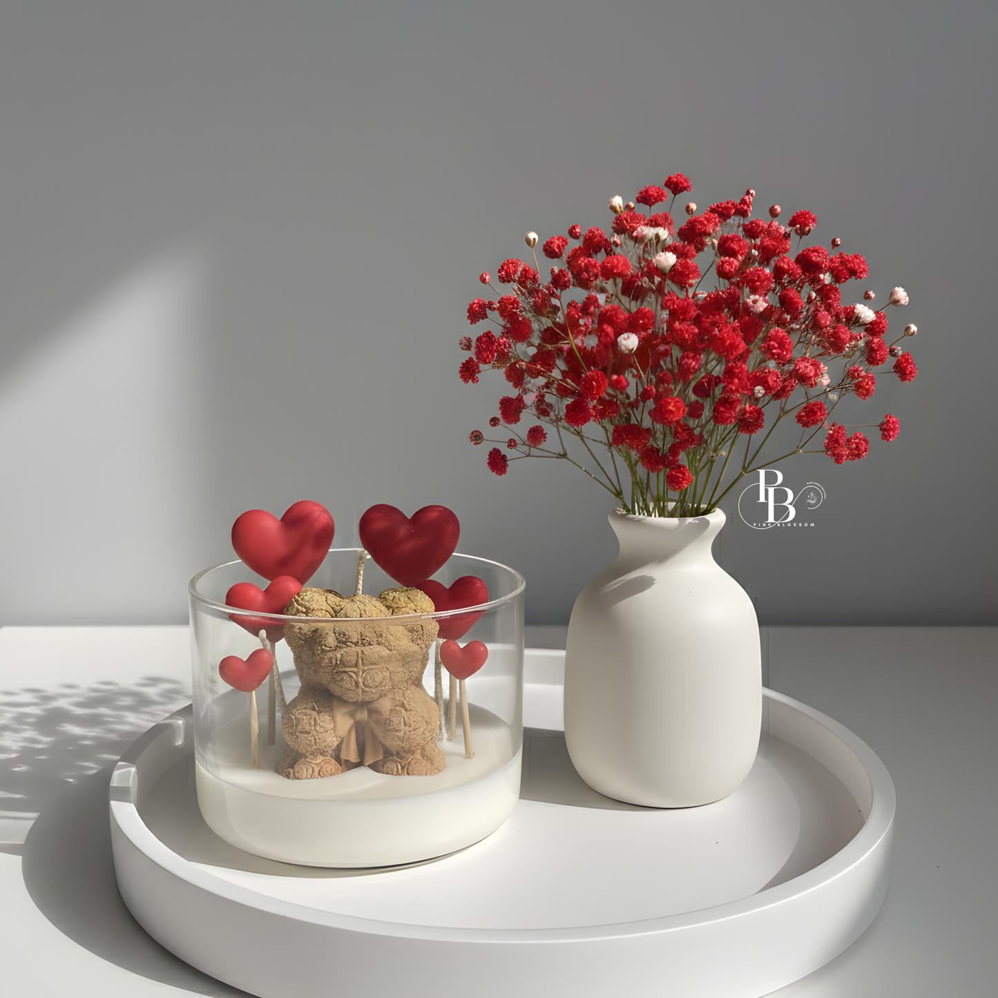 Love Bear Heart Candle | Handcrafted Romantic Teddy Candle for Gifting