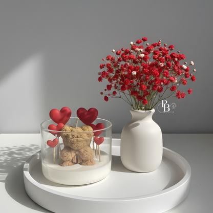 Love Bear Heart Candle